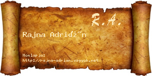Rajna Adrián névjegykártya