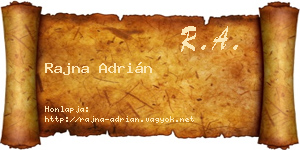 Rajna Adrián névjegykártya
